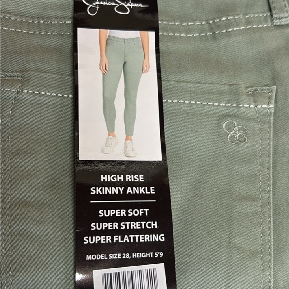 Jessica Simpson Green High Rise Super Stretch Jeans